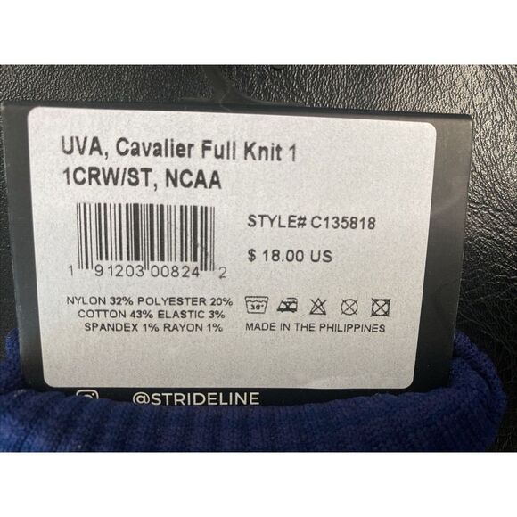 NCAA Strideline - Navy/ Blue - Crew Socks- UVA Cavalier-Unisex - Size M/L 1 pair - Picture 10 of 10